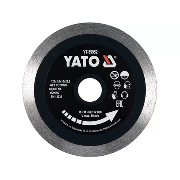 YATO YT-59952 Gyémánt vágókorong folytonos 125x1,6x10x22,2mm