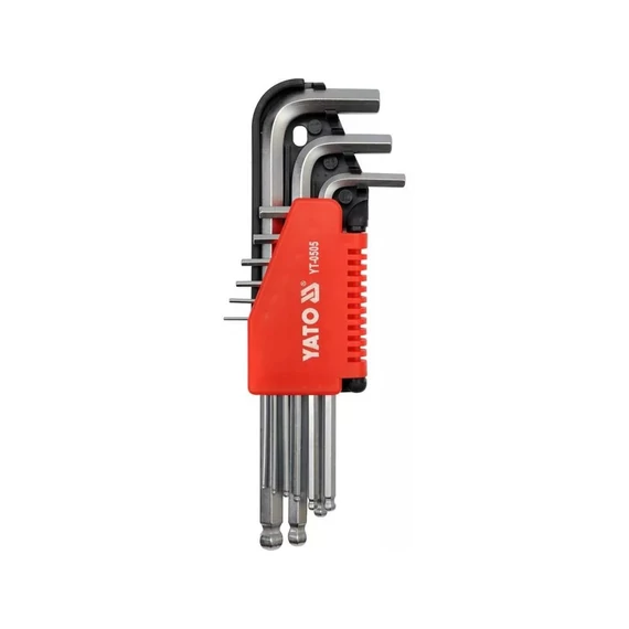 YATO YT-0505 Gömbfejű imbuszkulcs készlet 9 részes CrV 1,5-10 mm 