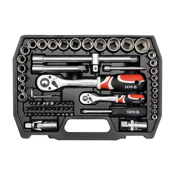 YATO YT-38782 Dugókulcs készlet CrV 72 részes 1/4", 1/2"