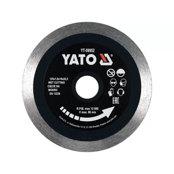 YATO YT-59952 Gyémánt vágókorong folytonos 125x1,6x10x22,2mm