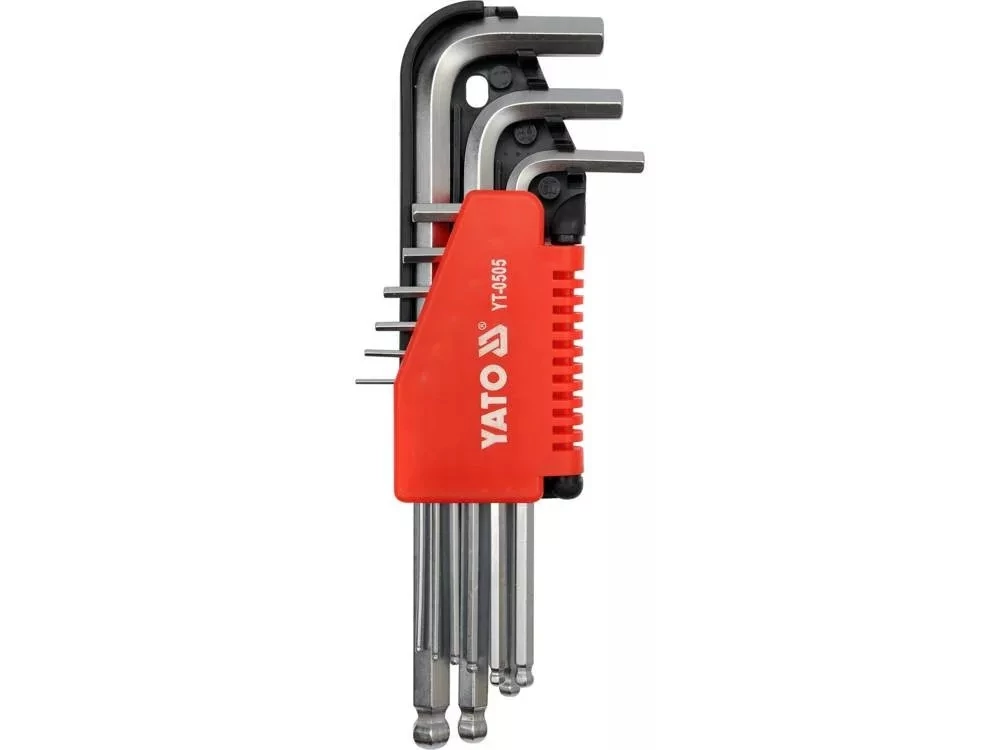 YATO YT-0505 Gömbfejű imbuszkulcs készlet 9 részes CrV 1,5-10 mm 