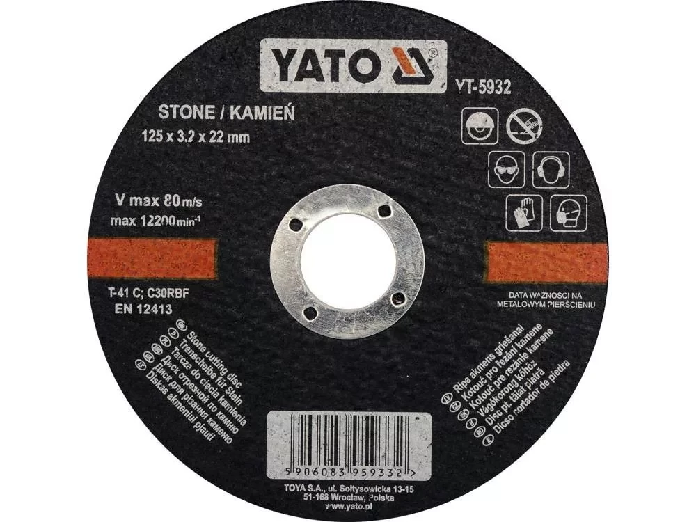 YATO YT-5932 Vágókorong kőre 125x1,5x22mm