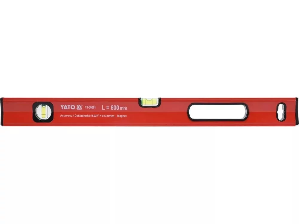 YATO YT-30061 Vízmérték mágneses 2 libella 1 fogantyú 600 mm